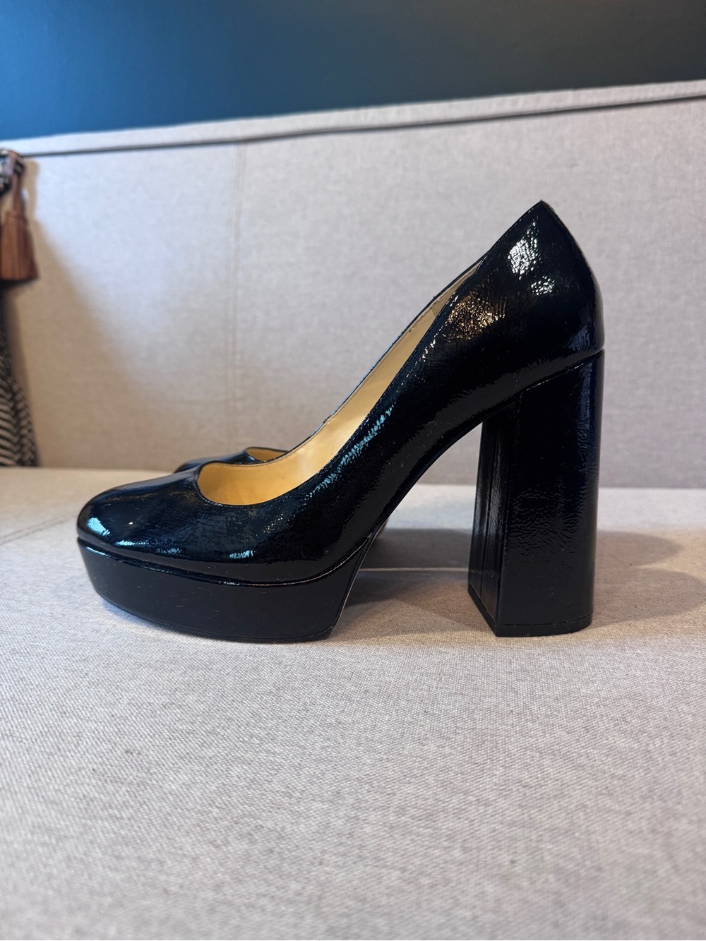 Classic Black Patent Platform Heels - Jessica Simpson, Size 9.5